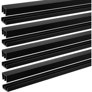 Landical 4 Sets 4 ft Long Plastic Sliding Cabinet Door Track Hardware Set for 1/4" Thick Panels Glass Window Cabinet Door Track for Sliding Closet Doors, Easy Quick Installation (Black)