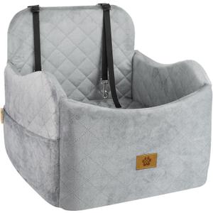 Dog Car Seat for Small/Medium Dogs, Detachable Washable Dog Booster Car Seat Under 35lbs, High-Support Memory Foam,Travel Bed with Storage Pockets