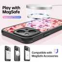 FUNMIKO for iPhone 14 Case Military-Grade Protection & Wireless Charging - Trendy Floral Design for Women Girls, Non-Slip Matte Phone Cover with Shockproof Corners - Cherry Blossom