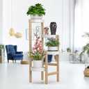 HoVoit Bamboo Plant Stands for Indoor Plants, Tall Plant Stands for Corner Plant Shelf Multiple Flower Holder for Indoor Outdoor Garden Patio Balcony Living Room (4-tier)