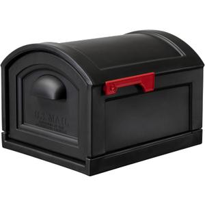 Step2 Town-to-Town XL Post-Mount Mailbox, Weather Resistant, Large Outdoor Mailboxes, Made of Durable Plastic, Easy to Install, USPS T4 Sized Mailbox, Flag Included, Onyx Black