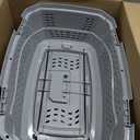 Amazon Basics Sturdy Portable 2-Door Top-Load Hard-Sided Pet Travel Carrier with Secure Ventilation, Handle, Front & Top Entry for Dogs, Cats, 22.8"L x 15"W x 13"H, Gray & Blue