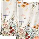 Flour Sack Kitchen Towels - Set of 2 Cotton Dish Towels with Hanging Loop Decorative 16x26 Inch Absorbent Cute Design for Housewarming Gifts, Retro Floral