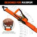 2x180'' Car Trailer Tie Down Straps, Heavy Duty, 10,000 LBS Break Strength, 180in