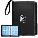 Trading Card Binder Album with Sleeves, Double Sided Pocket Collection Holder Case for Collectible Albums Card Folder for MTG, TCG, Sports Cards (Black M, 4 Pockets)