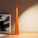 Portable Cordless LED Desk Lamp, Rechargeable Wireless Table Lamp, 3-Level Brightness, Patio & Bedside Night Light, Dining Room Ambient Reading Light (Orange)