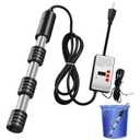 1500W Immersion Water Heater with Digital Timer & Thermostat, Portable 304SS Submersible Heater for Bucket, Bathtub, Pool, Camping, Auto Shut-Off, LCD Display, Overheat Protection