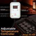 SereneLife Portable Massage Stone Warmer Set - Electric Spa Hot Stones Massager and Heater Kit with 6 Large and 6 Small Round Shaped Basalt Massaging Rocks, Digital Controller Heating Bag
