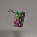 Keyboard Fidget Keychain, 2 Pack Keyboard Keycap Stress Relief with LED Light  4-Key Portable Keychain Fidget Toy Transparent Keycap for Adults, Gift for Men Women (Black)