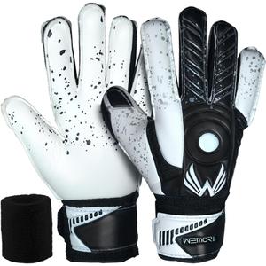 Soccer Goalie Gloves Fingersave for Kids Youth Adults with 7.5MM Strong Grip Palm Flexible Finger Spines Goalkeeper Gloves (Size 4 suitable for 6 to 9 years old, Black)