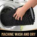 OLANLY Thick Large Bathroom Rugs 40x32, Extra Soft Absorbent Chenille Bath Rugs, Rubber Backing, Machine Wash Dry, Bath Mats for Bathroom Floor, Tub and Shower, Home Decor Accessories, Black