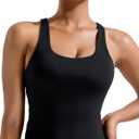 RUNNING GIRL Tank Tops with Built in Bras, Racerback Activewear Yoga Workout Tops for Women (Medium, Black)