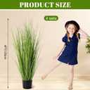 Jexine 4 Pieces 4 ft Tall Artificial Grass Plant Potted Artificial Greenery Floor Plants Fake Pampas Grass Tall in Pot for Housewarming Gift House Garden Bathroom Lobby Indoor Outdoor (Spring)
