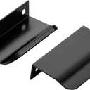 Ravinte Hardware 20 Pack Black Cabinet Handles, 3 Inch (76mm) Finger Edge Pulls, 2 Inch Hole Center, Finger Pulls for Cabinets