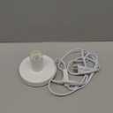 Helunsi Industrial Table Lamp Base - E26/E27 Edison Light Bulb Stand, Exposed Bulb, Simple Metal, 5.8ft Cord Switch Plug, White