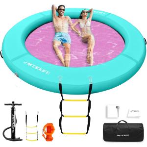 Inflatable Water Hammock Floating Dock,Round Floating Ring Inflatable Floating Hammock for Lake Boat Pool Ocean,