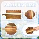 3 Pcs Acacia Wood Scalloped Cutting Boards with Handle Set, Decorative Cutting Boards Wooden Charcuterie Board for Kitchen Cheese Meat Fruit Bread Baking Chopping Blocks