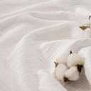 PHF 100% Cotton Muslin Duvet Cover Queen Size, 3-Layer Guaze Ultra Soft Breathable Textured Linen Like, 3pcs Bedding Comforter Cover Set for All Season, Duvet Set with 2 Pillow Shams, 90"x90", White