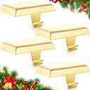 Zhengmy 4 Pcs Christmas Stocking Holders for Mantle Weighted Stocking Holder Fireplace Hangers for Xmas Holiday Party Decoration 
