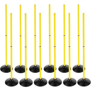 ASENVER Soccer Agility Poles Set Detachable Sports Trainning Speed Pole Slalom Poles with Rubber Base Sport Traning Equipment (4.9 FT, Pack of 12)