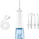Water Dental Flosser Teeth Pick, Power Dental Flosser for Teeth, Waterproof Electric Dental Flosser, 280mL/ 9.5oz Water Tank, with 4 Jet Tips, 4 Cleaning Modes