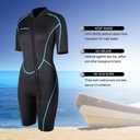 Seaskin Mens 3mm Shorty Wetsuit Womens, Full Body Diving Suit Front Zip Wetsuit for Diving Snorkeling Surfing Swimming, X-Small