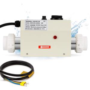 Mxmoonant Pool Heater 3KW 220 240V, Electric Hot Tub Heater Water Thermostat with Temperature Control Self Heating for 500 Gals Spa, Bathtub, Swimming Pool (Hardwired)