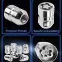 Locking Lug Nuts，1/2"-20 Wheel Locks，5 Locks and 2 Key Wheel Locks Lug Nuts for Grand Cherokee, Liberty, Wrangler, Nitro, Explorer，Cone Seat