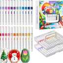 Linbsunne Paint Markers for Book Drawing, Coloring Illustrations, Ceramics, Card making, Note taking Planner,Set of 24 colors
