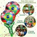 Housoutil 50pcs Soccer Football Balloons, 2026 World Flags Inflatable Cheering Sticks, International Flag Soccer Football Party Decorations Foil Balloons for 2026 Match Fan Favors