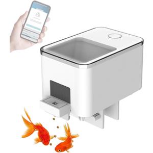 [Upgrade] Geevorks WiFi Automatic Fish Feeder, Intelligent Automatic Dispenser Vacation Fish Feeder for Aquarium Aquarium and Turtle Tank with App Control Timer USB Powered