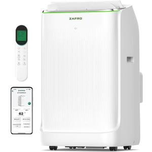 ZAFRO Inverter Portable Air Conditioners, 16000 BTU (12000 BTU SACC) Smart Portable AC Unit with Dual Hose/Ultra Quiet(42dB)/Drainage-free Cooling/24Hrs Timer/APP/Remote for Multi-Scenario Use