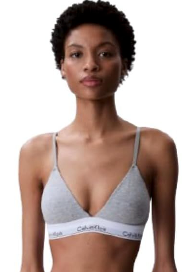 ize SCalvin Klein Women's Modern Cotton Lightly Lined Triangle Wireless Bralette (Grey Heather), 