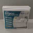 PlushDeluxe Premium Bamboo Mattress Protector  King Size, Waterproof, & Ultra Soft Breathable Noiseless Washable Bed Mattress Cover for Comfort & Protection - White