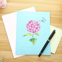 Liif Hydrangea Blossoms Butterfly 3D Greeting Pop Up Mother's Day Card, Spring, Summer, Anniversary, Fathers Day, Get Well, Thinking Of You,With Message Note & Envelop,Large Size 8x6 Inch Pack of 2