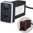 Car Charger for Toyota USB C Dual Port Charger PD 3.0 Type C Fast Charging with LED Light Show,Compatible with Smart Phone,Tablet,and More (White/Red 1.3x0.9inch)