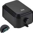 hygger Quiet <30dB Aquarium Air Pump, Adjustable Low Decibel Oxygen Fish Tank Pump 2 Air Outlets Ultra Silent Powerful Aerator Pump with Accessories Max 80GPH/160GPH/255GPH(10W, Up to 600Gallon)