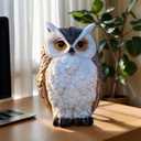 Owl Statue Garden Decor, Resin Waterproof Halloween Indoor Outdoor Lawn Yard Patio Office Living Room Decoration Gifts for Mom Women (8.3 Inch)