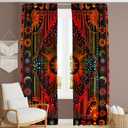 Bless International Beautiful Indian Bohemian Psychedelic Hippie Burning Sun Window Curtain Panels for Bedroom, Living, Balcony (Golden Tie Dye (38x83 Inches)(96x210 Cms))