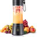 Portable Blender, Cordless Personal Smoothie Blender with USB Rechargeable & 6 Blades, Compact Mini Juicer Powerful Blending for Shakes/Fruits/Veggies/Travel/Home/Office/Gym/Camping