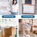 10 Pack Vacuum Storage Bags, Blue Transparent, Airtight Dust Moisture-Proof, Extra Large Capacity, 80% Space Saving Bag, Includes Hand Pump(3 Small/2 Medium/2 Large/2 Jumbo)