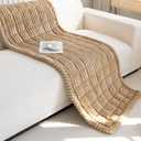 Gumfolk Non Slip Fuzzy Pet Couch Covers for Sofa, Washable Couch Cushion Covers for Dogs (Brown 70 x120cm)