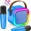 Mini Karaoke Machine for Kids, 2025 TOP Toys Christmas Birthday Gifts Ideas for Girls Ages 4, 5, 6, 7, 8, 9, 10, 12+ Years Old, Portable MP3 Player with 2 Wireless Mics for Party