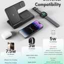 Wireless Charger iPhone Charging Station: 3 in 1 Charger Stand Multiple Devices for Apple - iPhone 17 16e 16 15 14 Pro Max 13 12 11 - Watch 10 9 8 7 6 5 4 3 2 SE and Ultra Series - Airpods 4 3 Pro (Black)