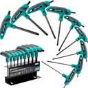 Libraton T-Handle Torx Wrench Set, T10-T50 Torx Star Wrench, Two-Tip Design, DIY & Auto Bike Repair Tool, 9PCS with Storage Rack