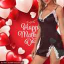Women's Sexy Lingerie Babydoll V Neck Side Slit Sleepwear Cotton Nightgowns Slip Dress Chemise Nightwear (Black, XXL)