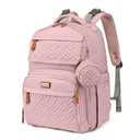 BabbleRoo Diaper Bag Backpack - Travel Large Baby Diaper Bag with Changing pad, Waterproof Baby Bags for Mom & Dad, Unisex Bags with Pacifier Case, Luggage Strap & Stroller Clips Pink