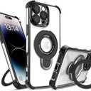 IAIYOXI for iPhone 13 Pro Max Case with Strong Magnetic Ring Stand, Military-Grade Shockproof, 4 Airbag Corners Protective, Fit for MagSafe, Kickstand Phone Case for iPhone 13 Pro Max - Black