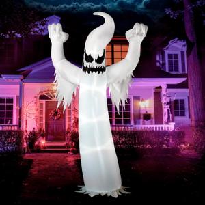 Joiedomi 12 FT Tall Halloween Inflatables Ghost Outdoor Decorations, Inflatable Yard Decorations, Blow Up Ghost Halloween Decor with Build-in LEDs for Scary Decor
