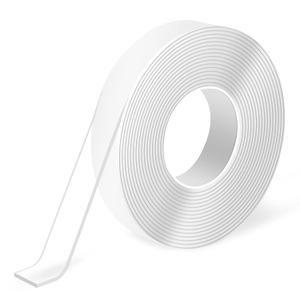 5m (16.5ft) Washable Double Sided Tape 2mm Thick, 1.2 Inch Wide Clear Nano Adhesive Mounting Tape, Heavy Duty, Reusable & Residue-Free for Walls, Carpets, Photos, DIY Projects